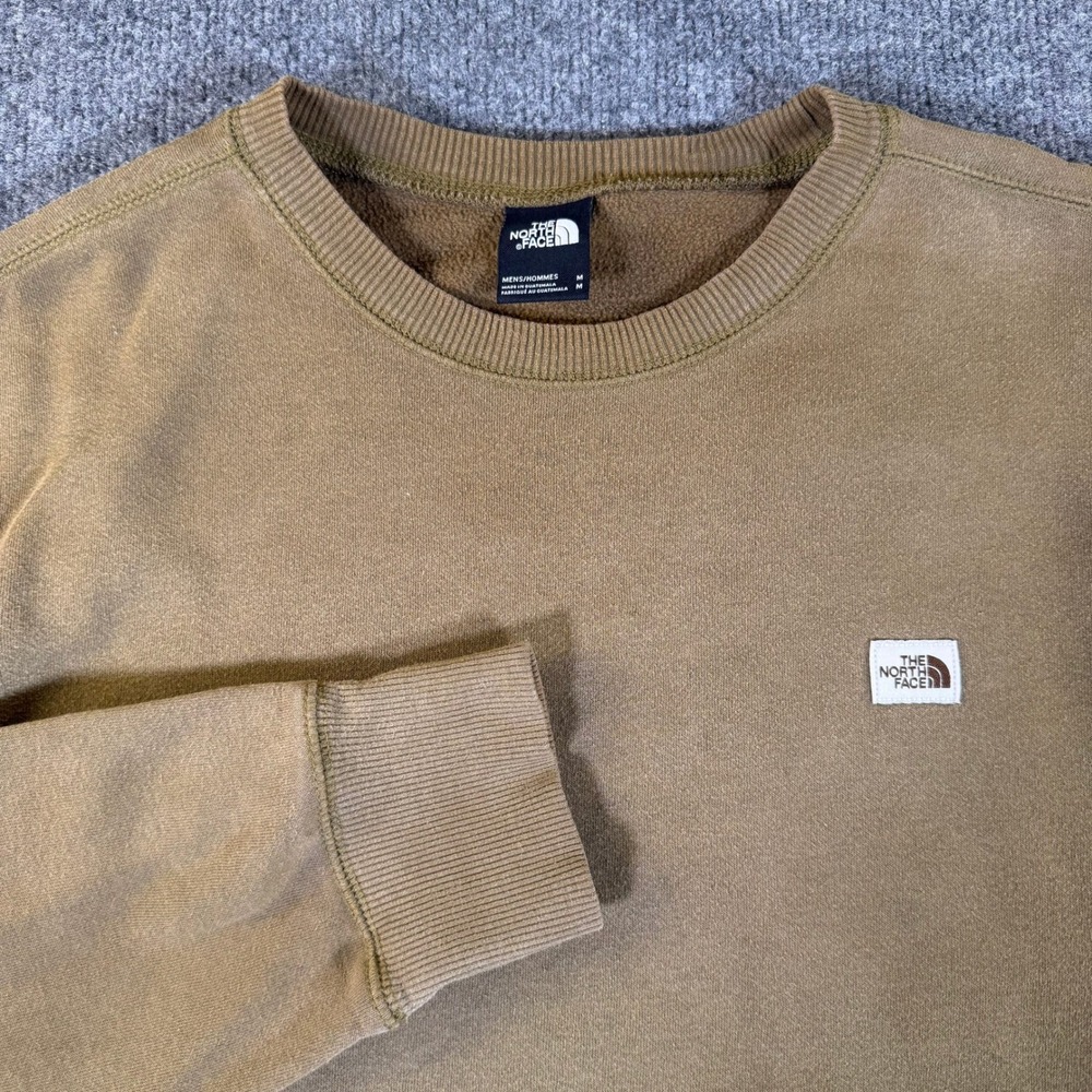 The North Face Mens Heritage Patch Crewneck Sweatshirt Brown Olive M A55TM